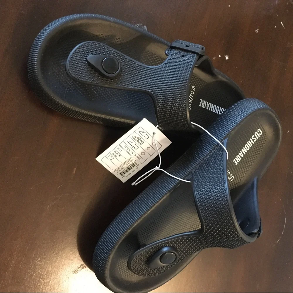 Cushionaire Black Slide Sandals NWT - Picture 3 of 12